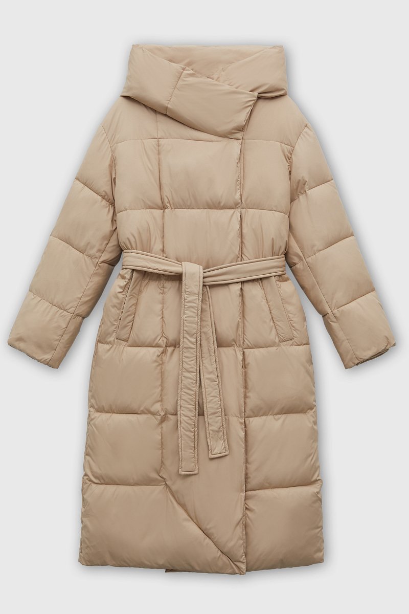 Стеганое утепленное пальто с поясом, Модель FWC11029, Фото №9