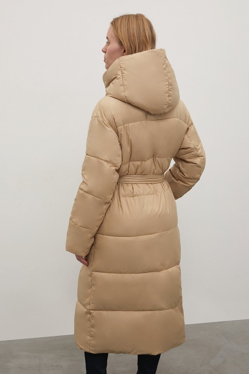 Стеганое утепленное пальто с поясом, Модель FWC11029, Фото №5