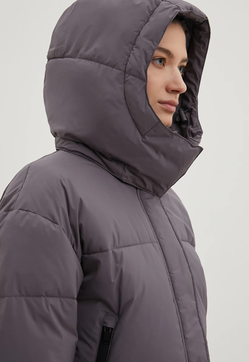 Стеганое утепленное пальто oversize силуэта, Модель FWC11046, Фото №6
