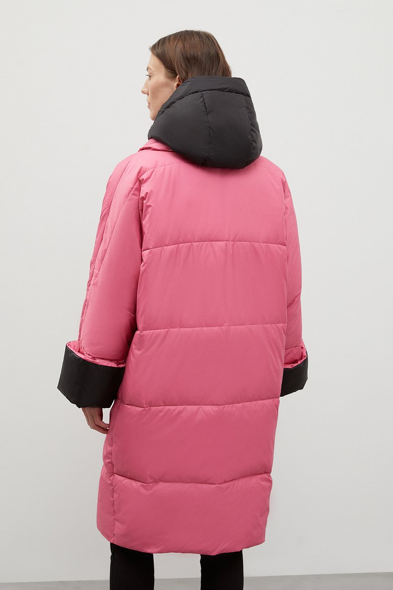 Утепленное пальто с контрастными деталями, Модель FWC11098, Фото №5