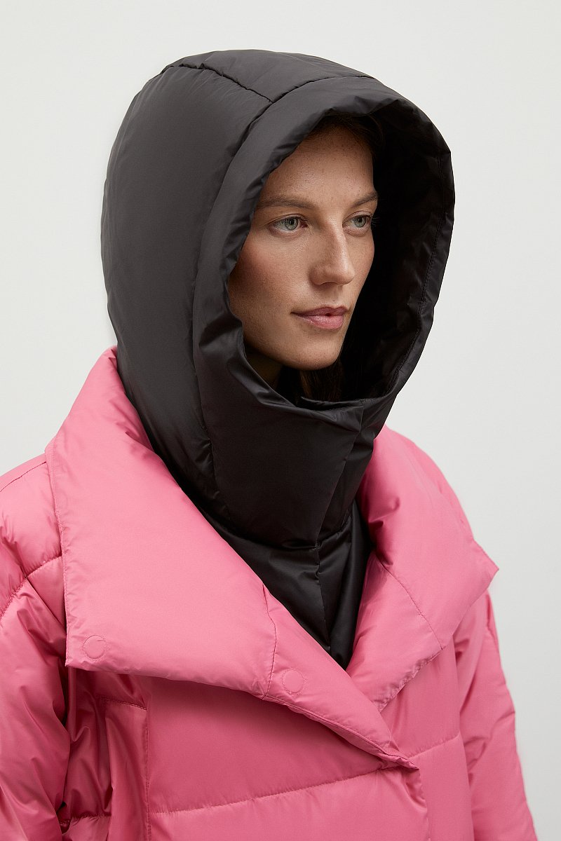 Утепленное пальто с контрастными деталями, Модель FWC11098, Фото №9