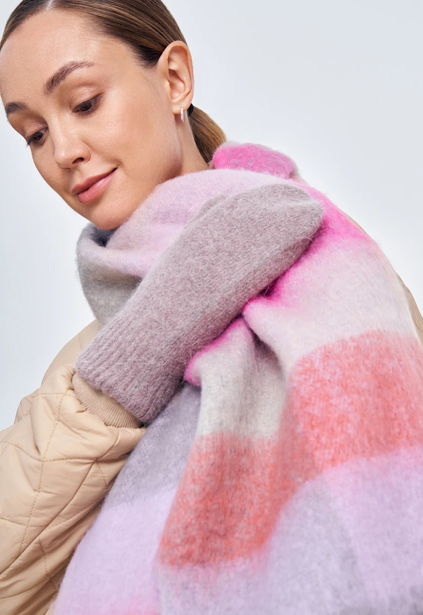 Вязаные варежки с шерстью и ангорой, Модель FWC11170, Фото №2