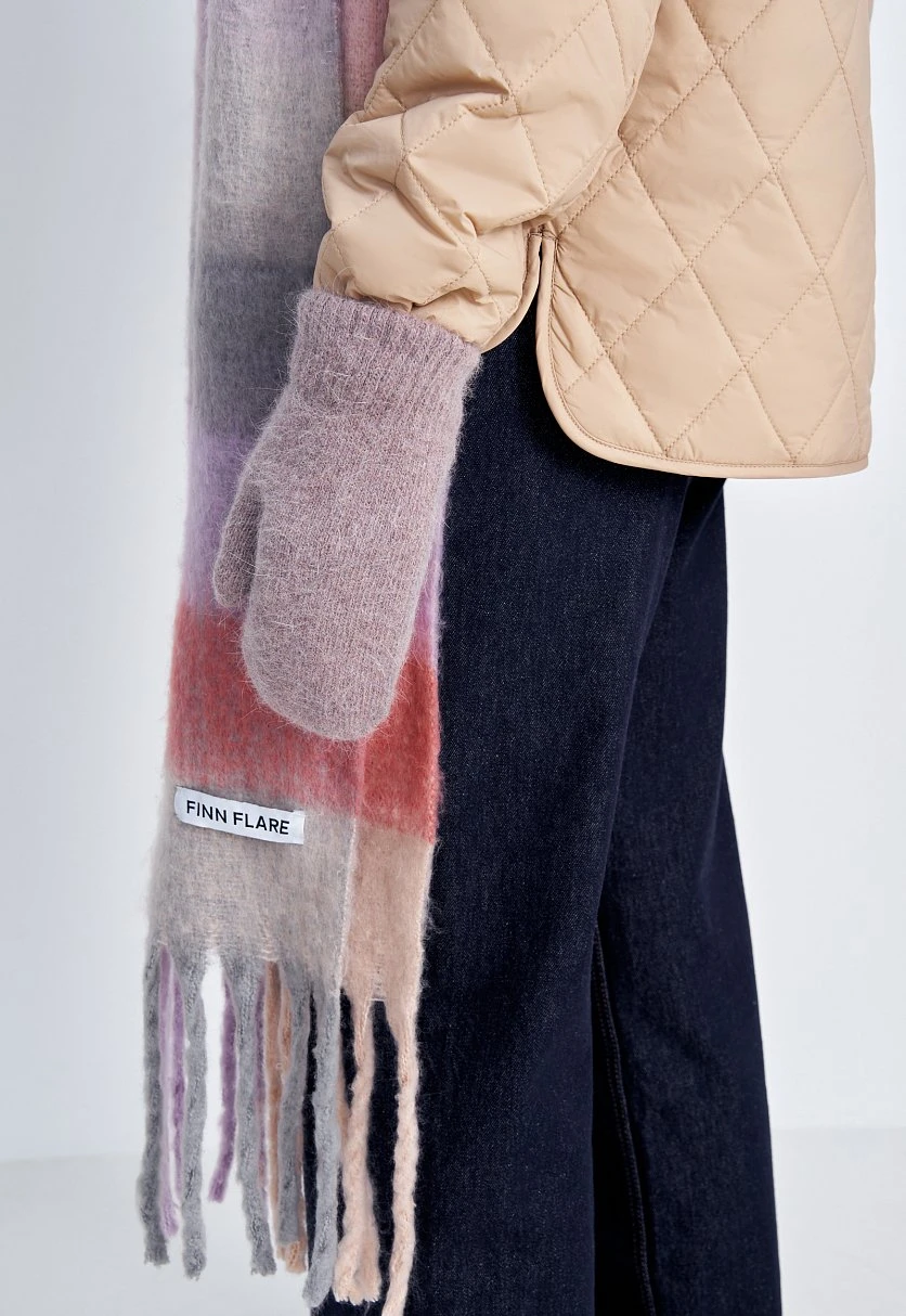 Вязаные варежки с шерстью и ангорой, Модель FWC11170, Фото №3