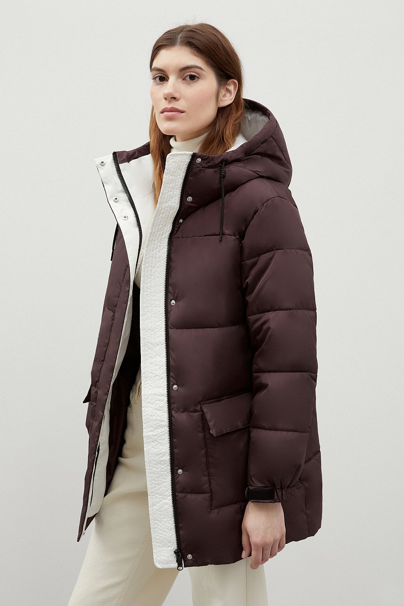 Стеганая утепленная куртка с капюшоном, Модель FWC11054, Фото №4