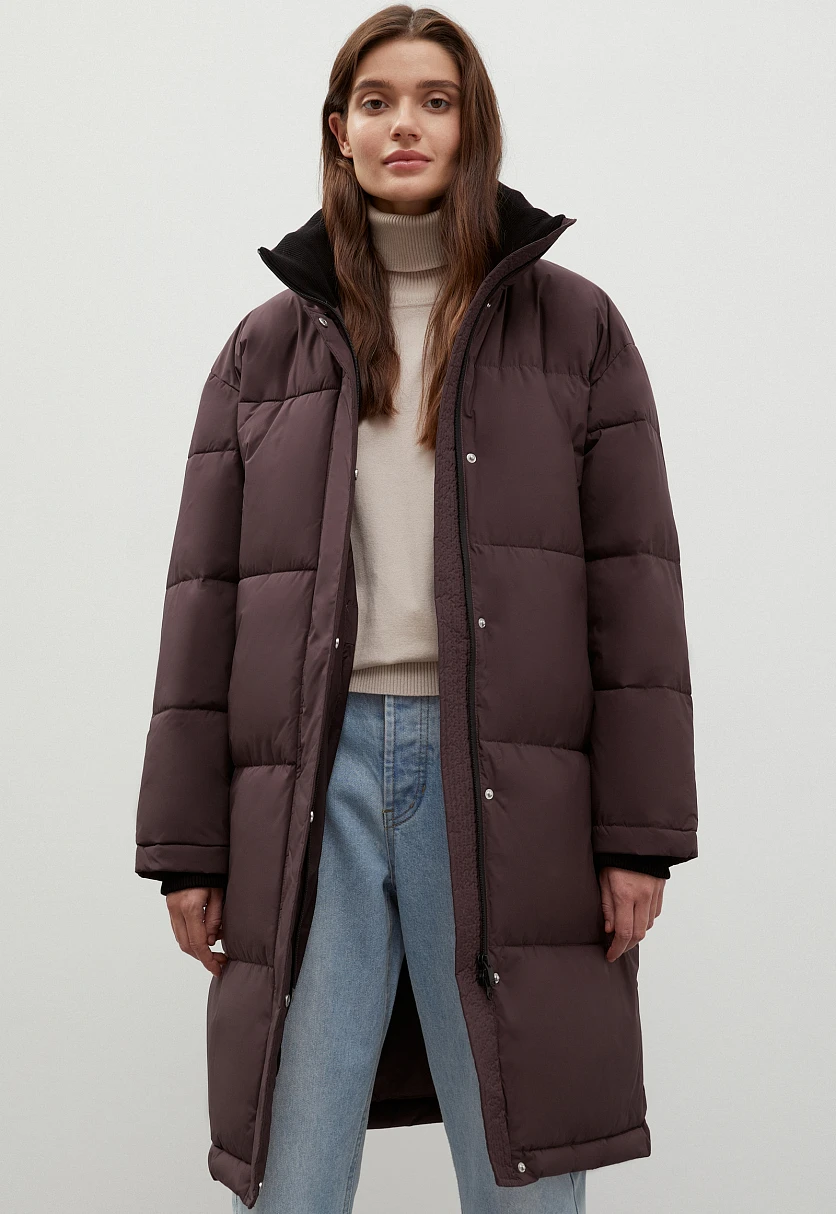 Стеганое утепленное пальто oversize силуэта, Модель FWC11046, Фото №1