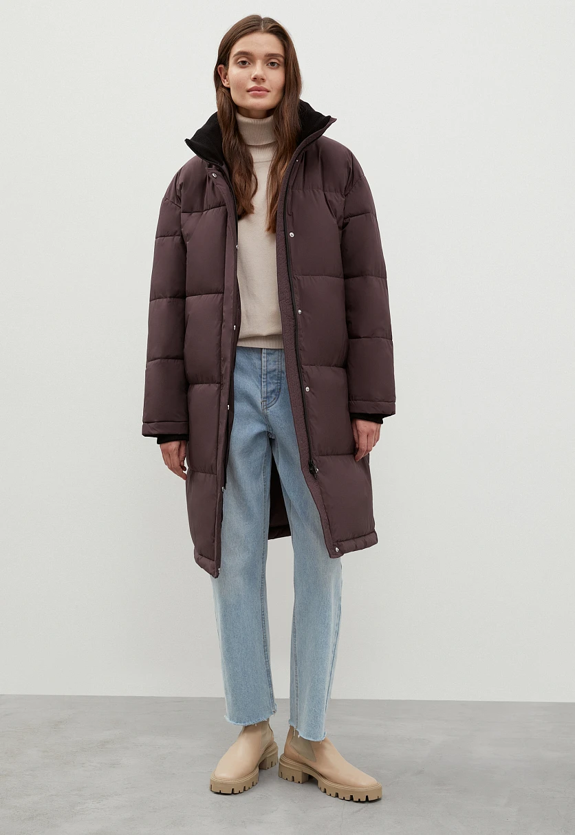 Стеганое утепленное пальто oversize силуэта, Модель FWC11046, Фото №2