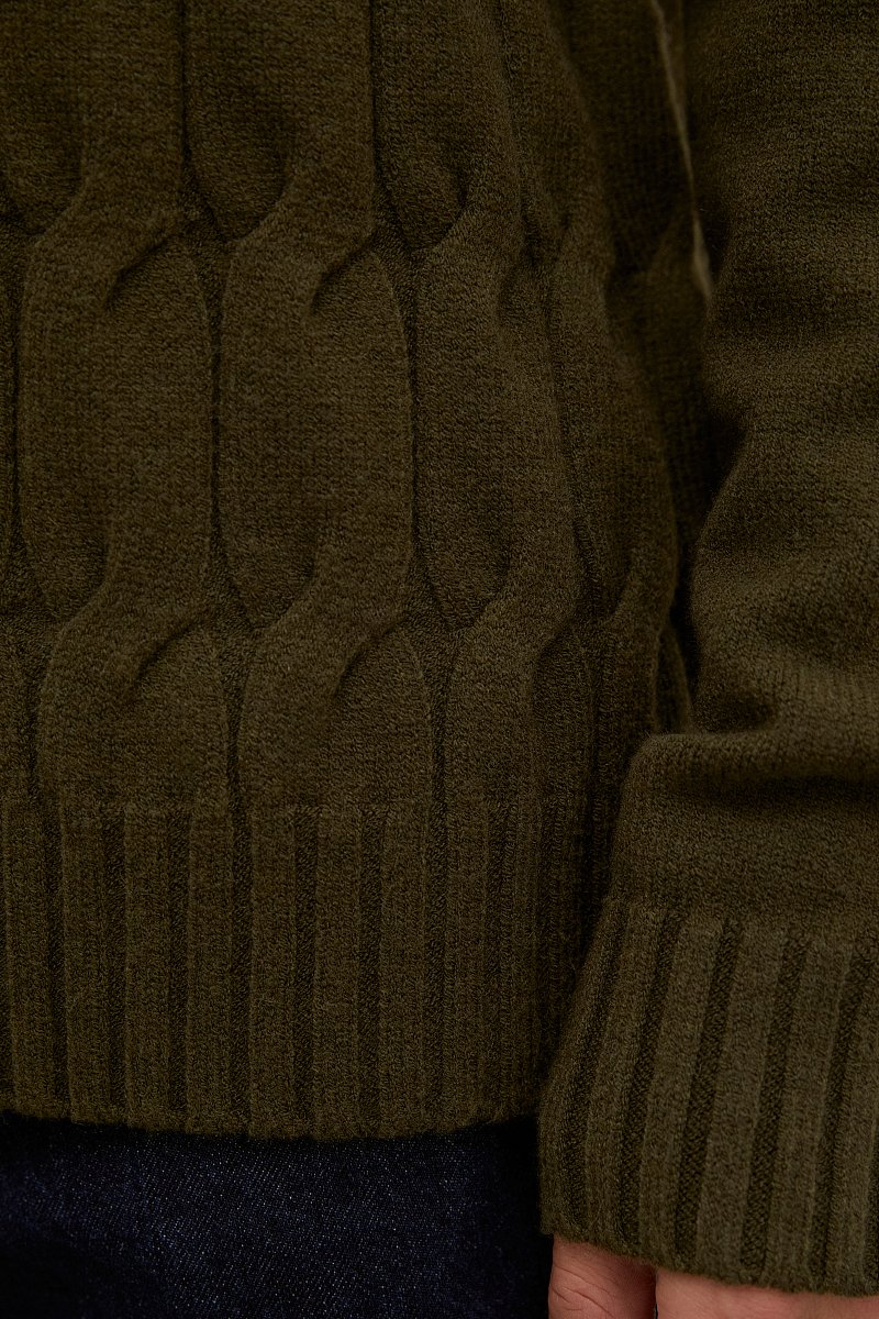 Свитер с рельефным узором с добавлением шерсти, Модель FWC21109, Фото №6