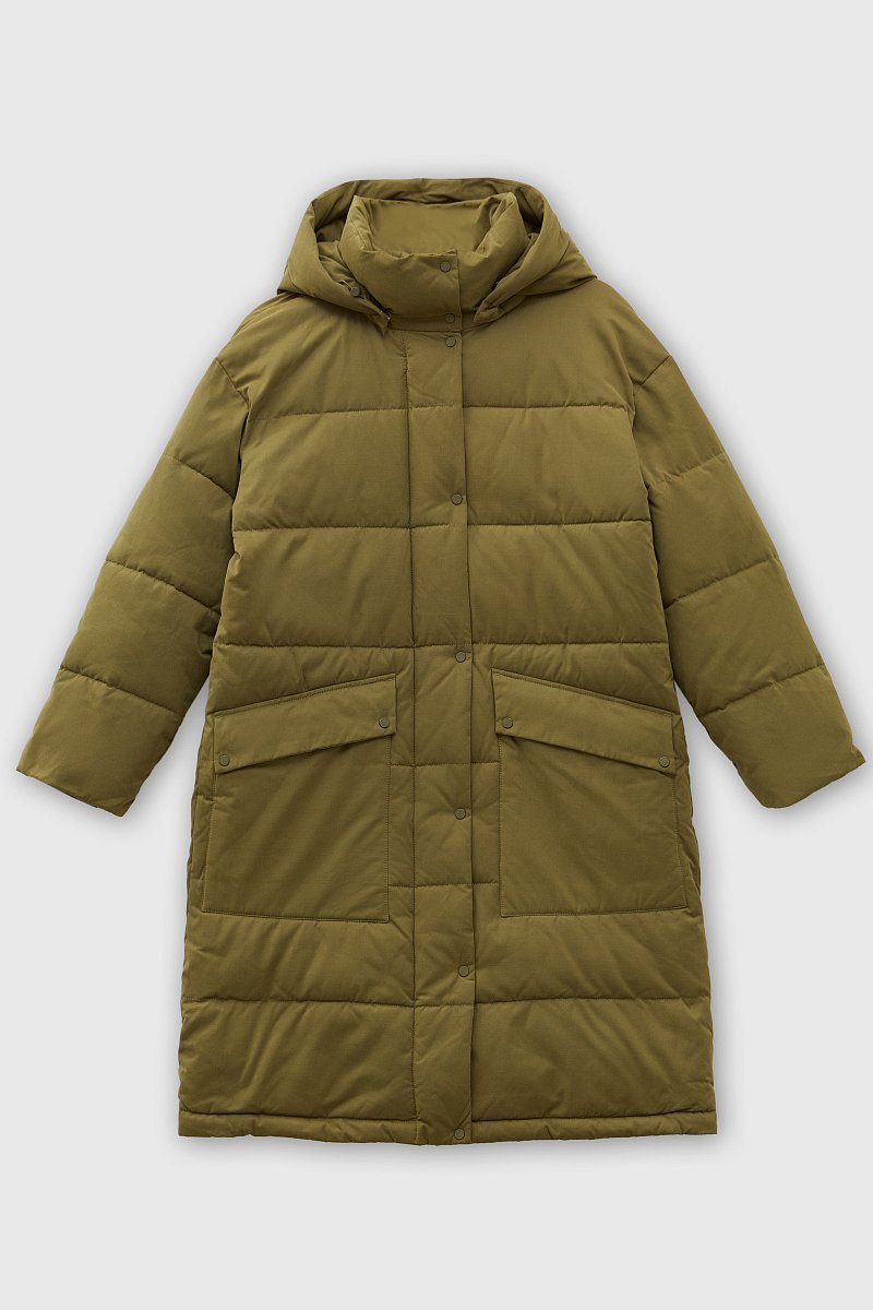 Утепленное пальто с капюшоном, Модель FWC11023, Фото №9
