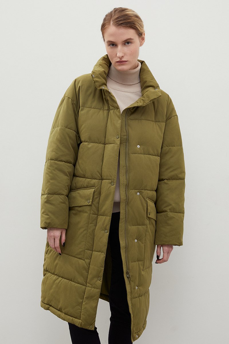 Утепленное пальто с капюшоном, Модель FWC11023, Фото №1
