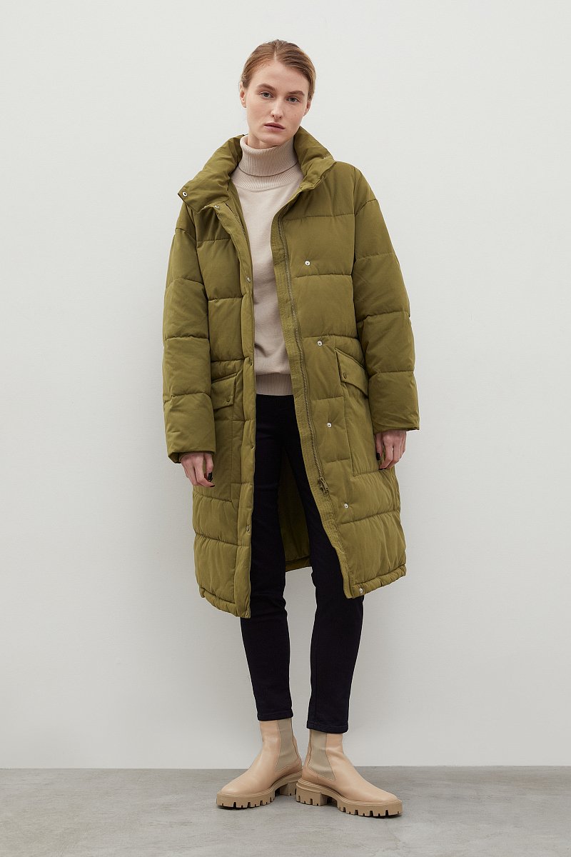 Утепленное пальто с капюшоном, Модель FWC11023, Фото №2