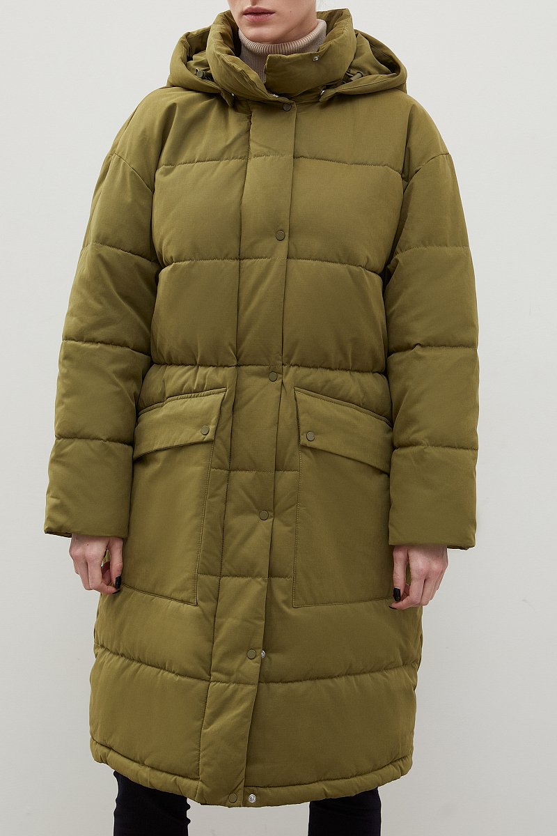 Утепленное пальто с капюшоном, Модель FWC11023, Фото №3