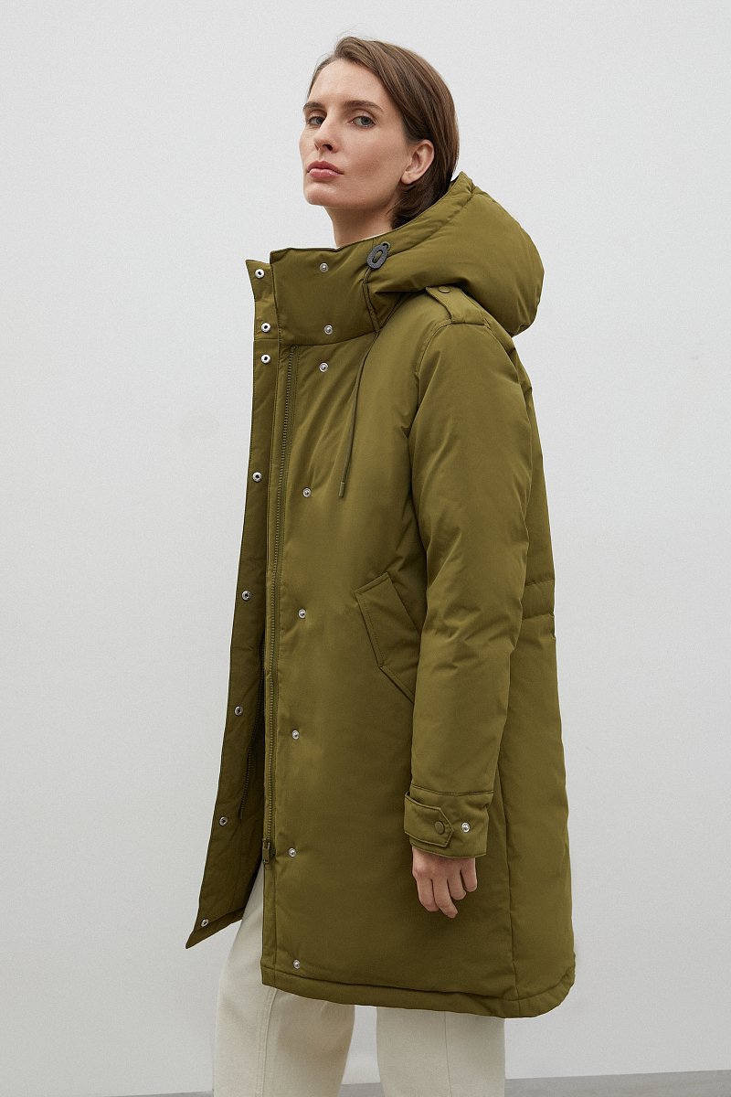 Пуховое пальто с капюшоном, Модель FWC11028, Фото №4