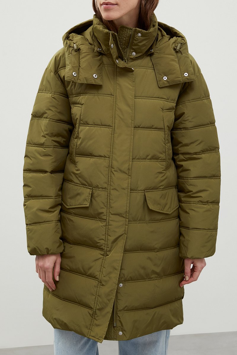Утепленное пальто силуэта oversize, Модель FWC11055, Фото №3