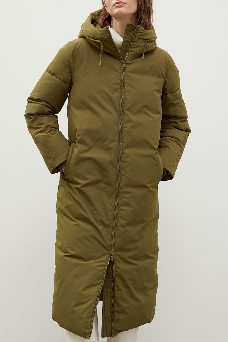 Утепленное пальто oversize с капюшоном, Модель FWC11074, Фото №3
