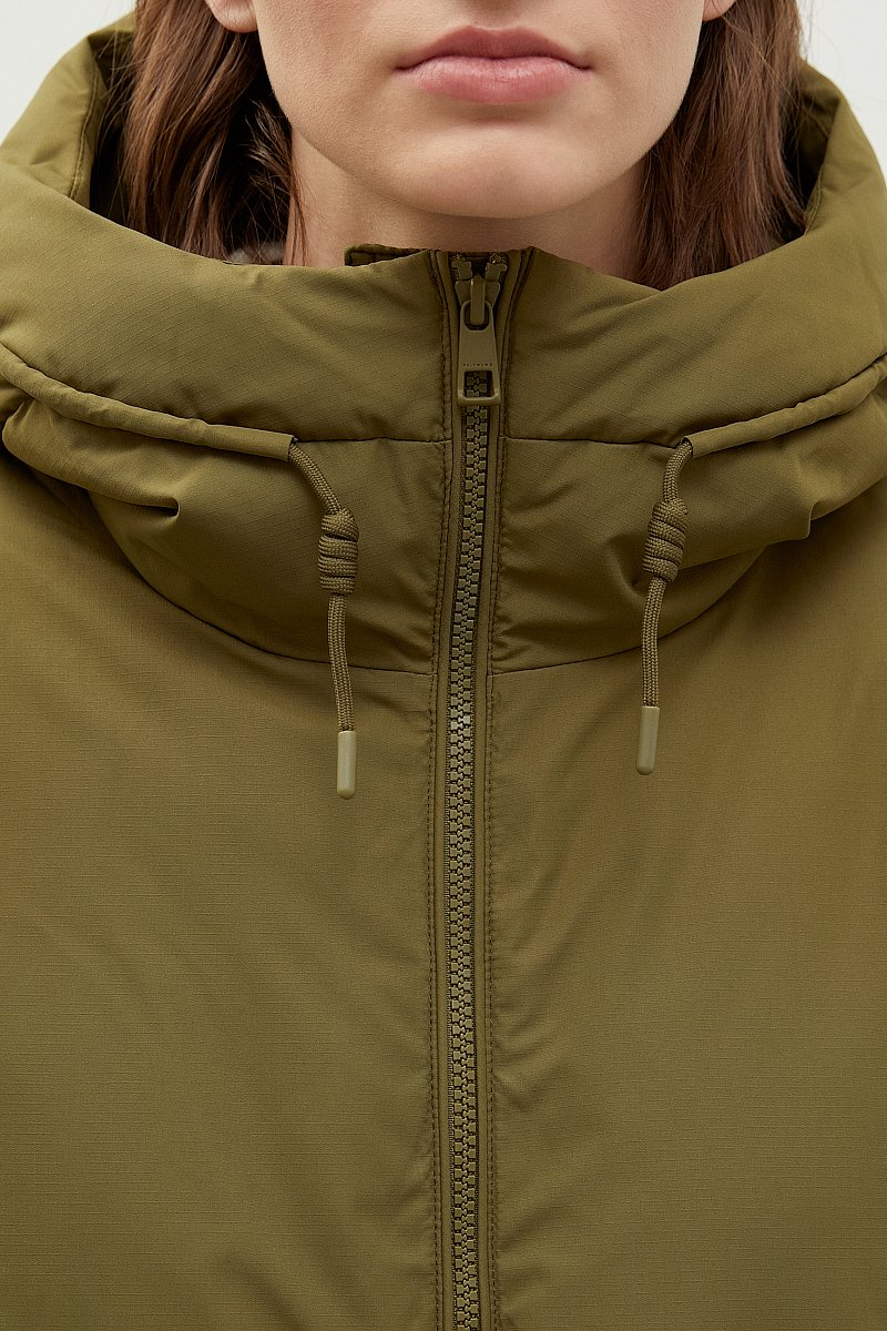 Утепленное пальто oversize с капюшоном, Модель FWC11074, Фото №6