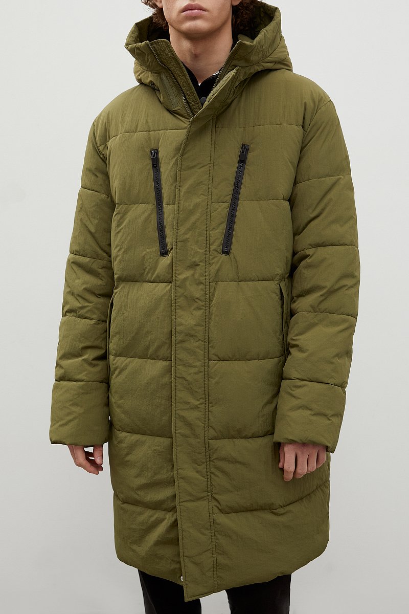 Стеганое утепленное пальто с капюшоном, Модель FWC21042, Фото №3