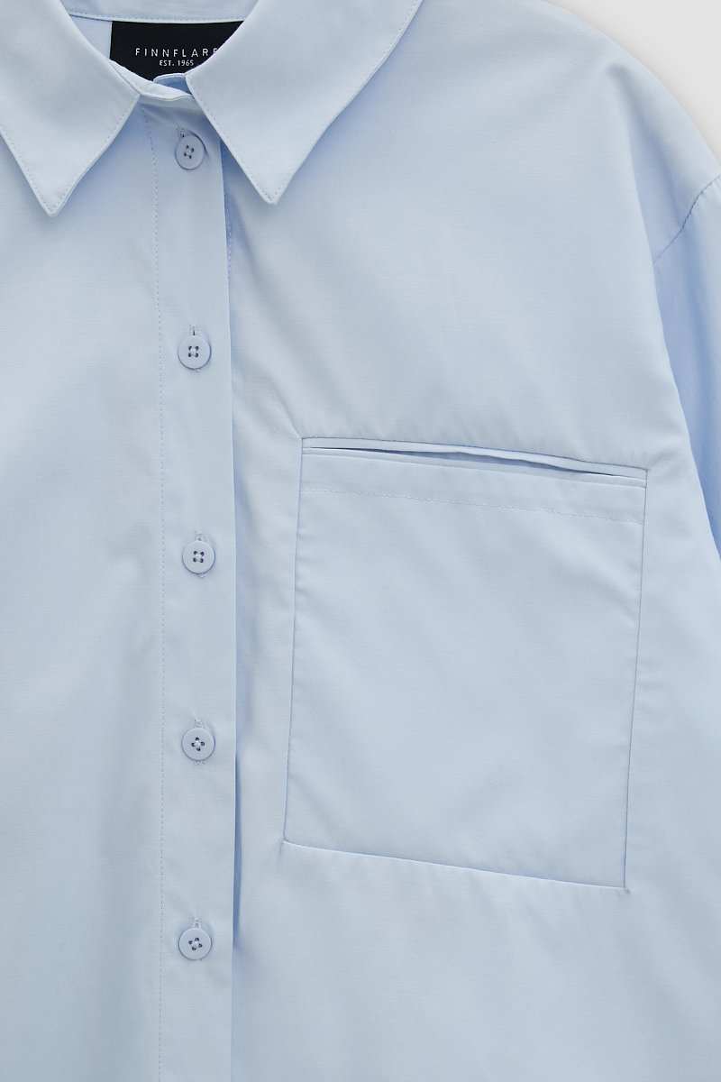Рубашка свободного силуэта в рубчик, Модель FWD11092, Фото №6
