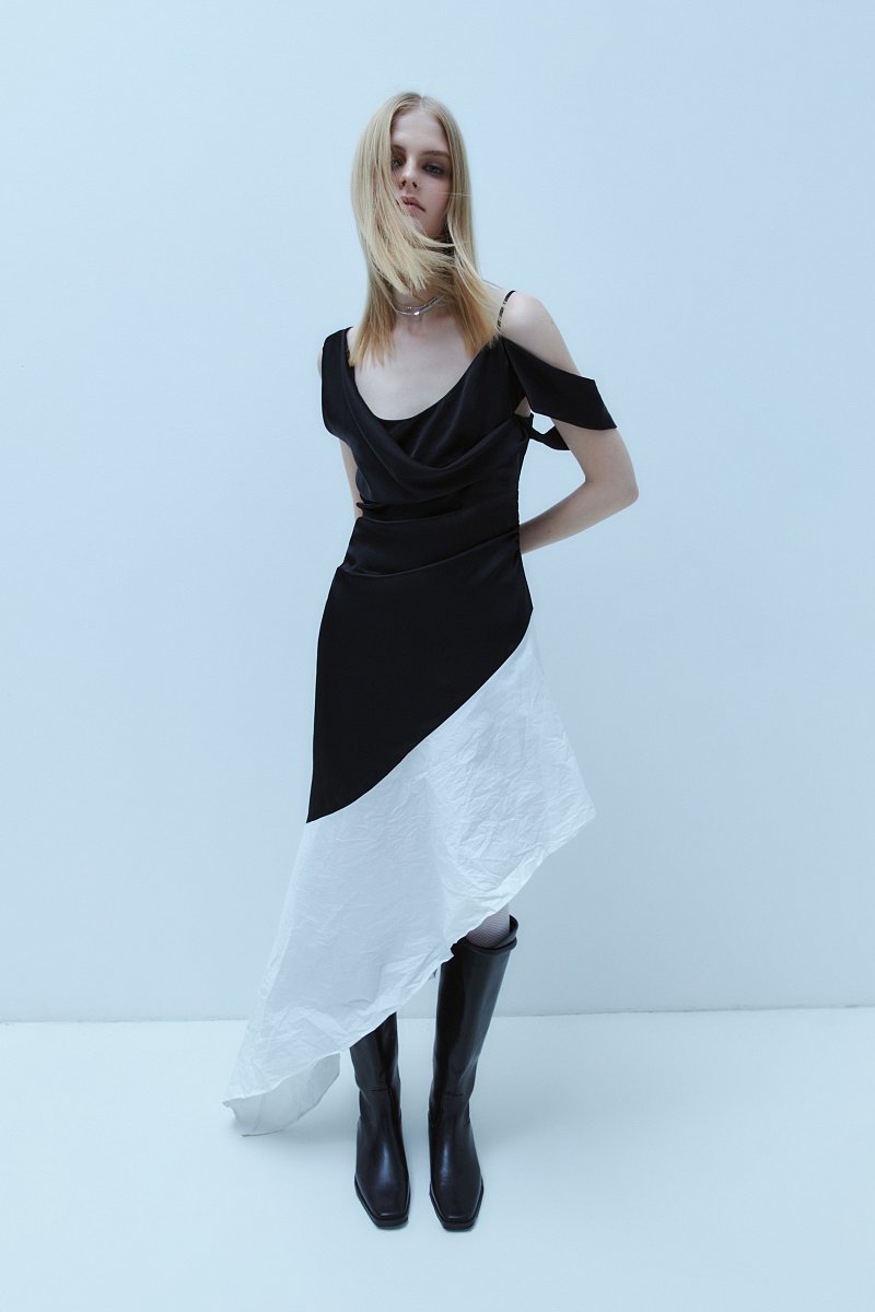 Атласное платье с драпировкой из капсулы Карины Нигай, Модель FWD51006, Фото №2