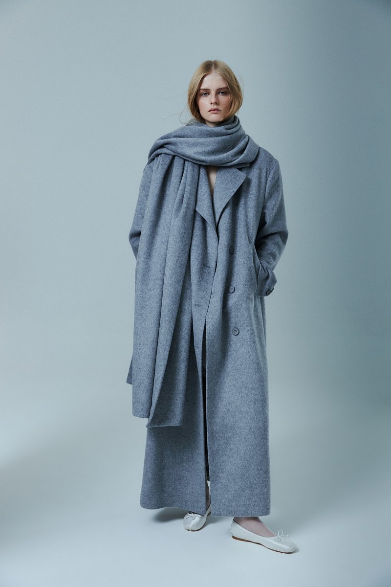 Оверсайз пальто с шарфом из капсулы Карины Нигай, Модель FWD51001, Фото №1