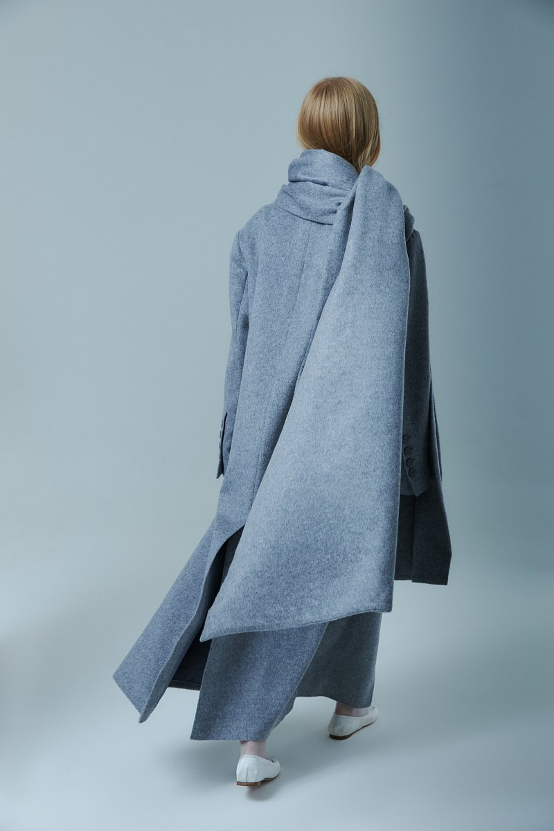 Оверсайз пальто с шарфом из капсулы Карины Нигай, Модель FWD51001, Фото №5