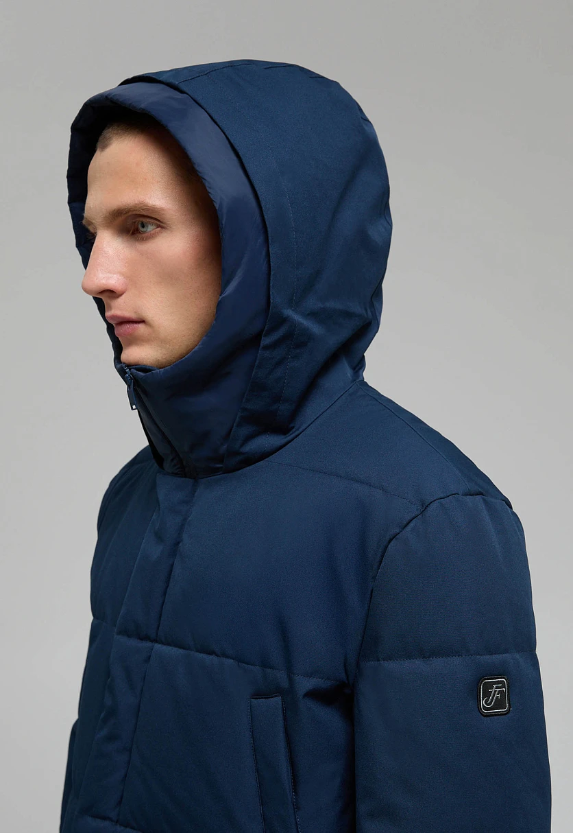 Утепленное пальто с накладными карманами Темно-cиний FWE21002Купить в интернет-магазине FINN FLARE, предосмотр фото №7 Утепленное пальто с накладными карманами, Модель FWE21002, Фото №7