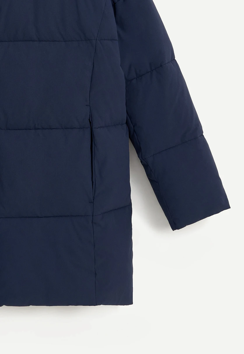 Утепленное стеганое полупальто с капюшоном, Модель FWE21011, Фото №8