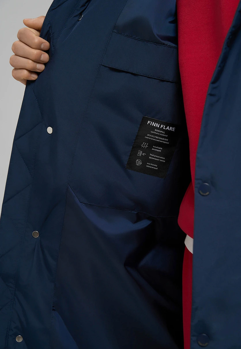 Утепленное пальто с воротником-стойкой, Модель FWE21013, Фото №8