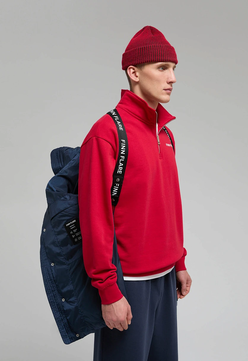 Пуховое полупальто с воротником-стойкой Темно-cиний FWE21018Купить в интернет-магазине FINN FLARE, предосмотр фото №10 Пуховое полупальто с воротником-стойкой, Модель FWE21018, Фото №10