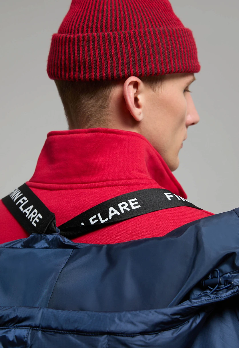 Пуховое полупальто с воротником-стойкой Темно-cиний FWE21018Купить в интернет-магазине FINN FLARE, предосмотр фото №11 Пуховое полупальто с воротником-стойкой, Модель FWE21018, Фото №11