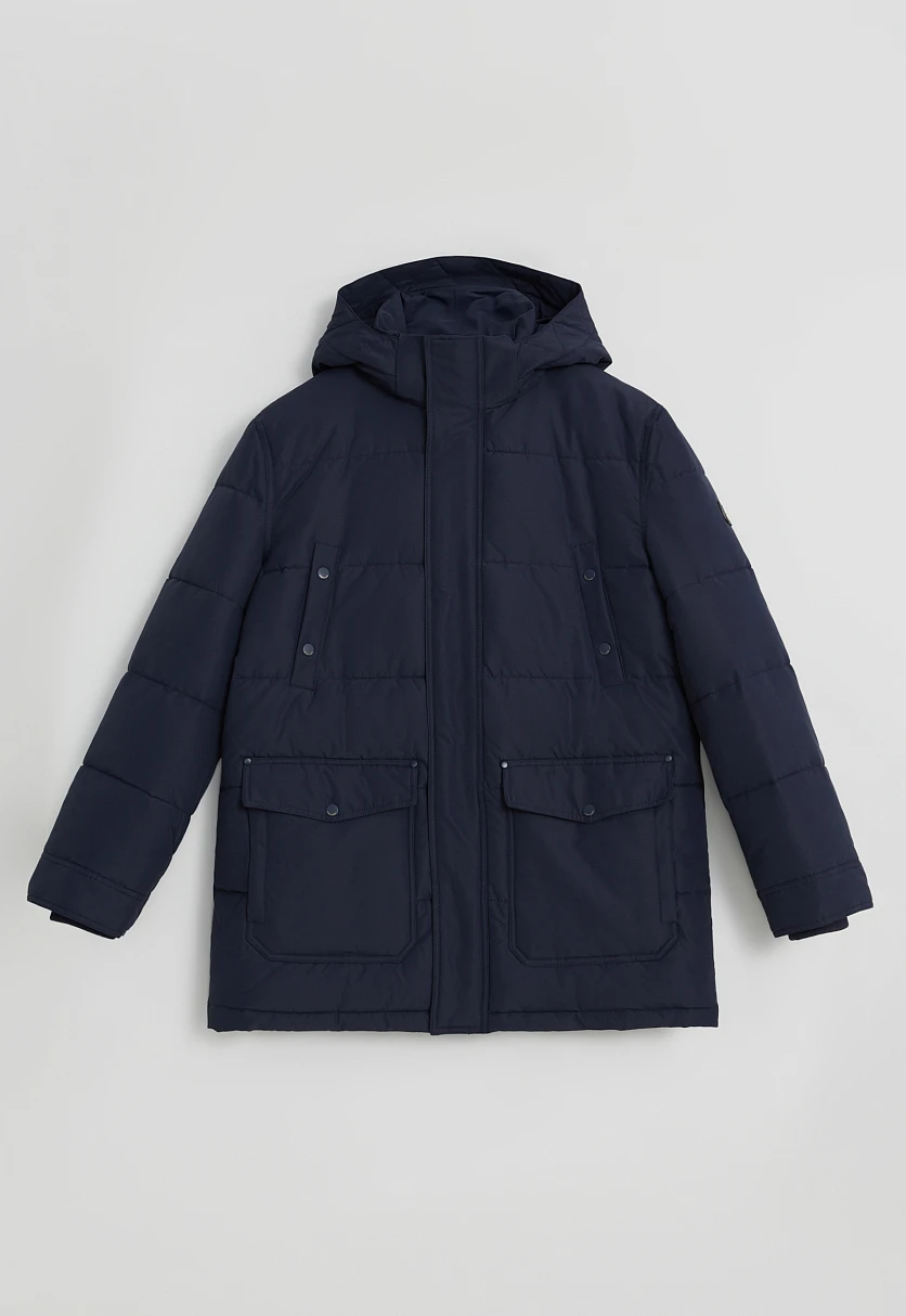 Утепленное полупальто с накладными карманами и капюшоном, Модель FWE21037, Фото №10