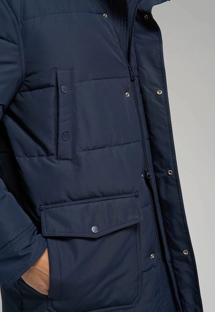 Утепленное полупальто с накладными карманами и капюшоном, Модель FWE21037, Фото №6