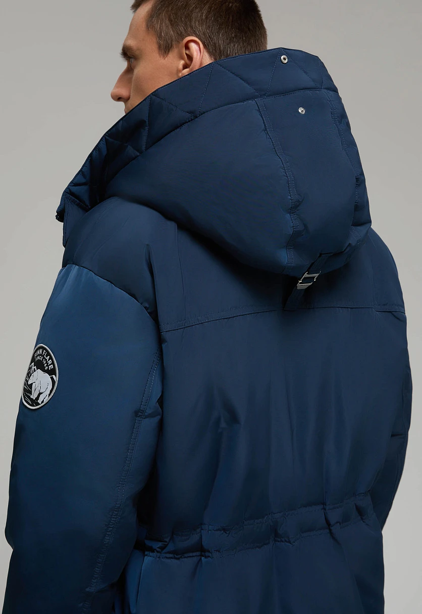 Пуховое пальто с накладными карманами Темно-cиний FWE21039Купить в интернет-магазине FINN FLARE, предосмотр фото №7 Пуховое пальто с накладными карманами, Модель FWE21039, Фото №7
