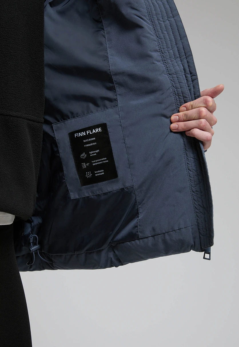 Пуховик с воротником-стойкой и съемным капюшоном, Модель FWE11057, Фото №7