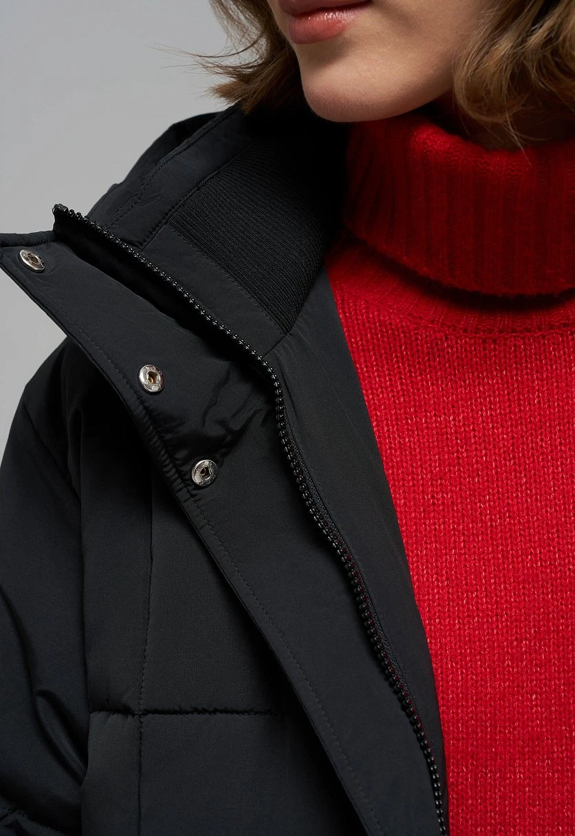 Утепленное пальто с капюшоном и воротником-стойкой, Модель FWE11000, Фото №7