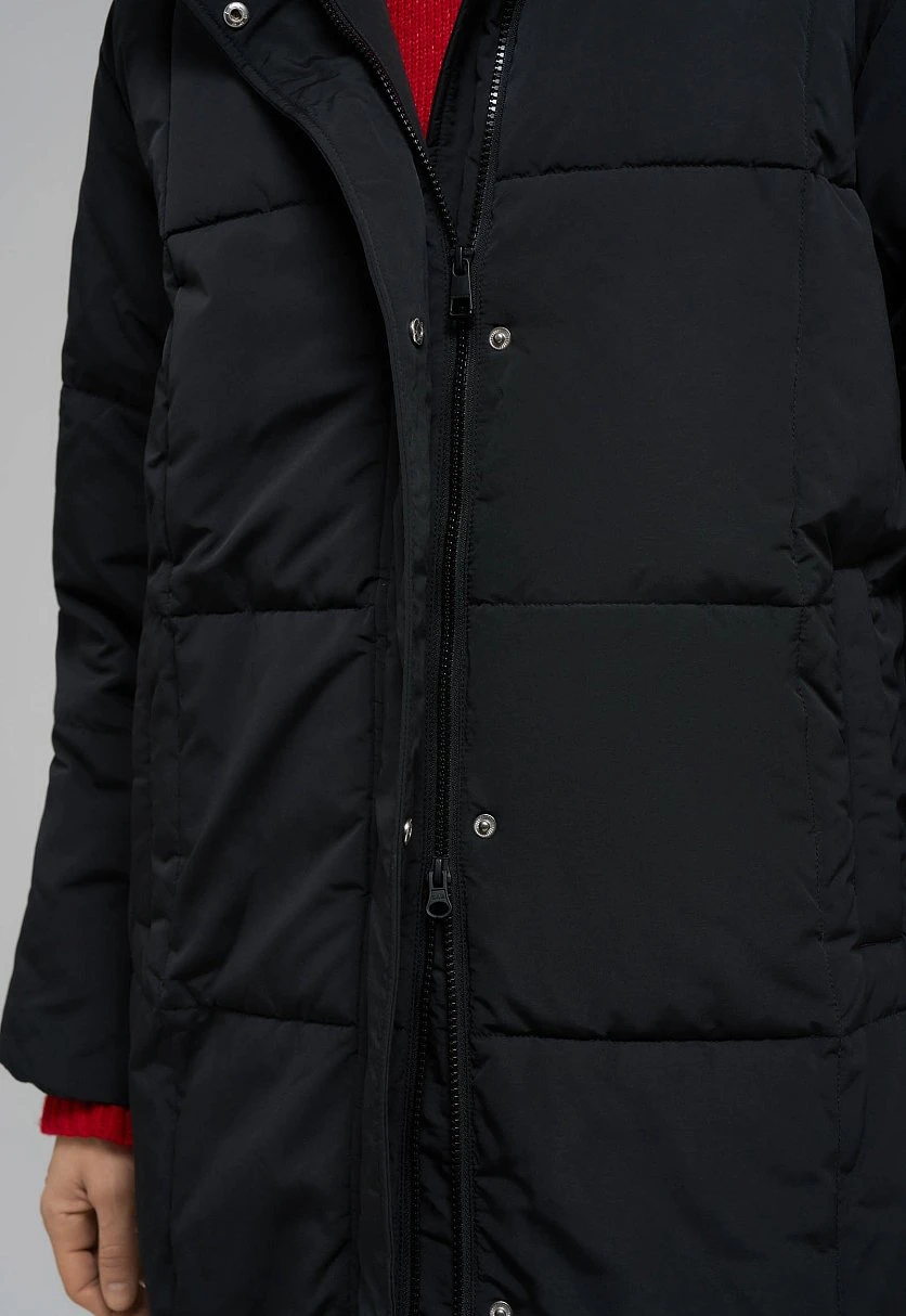 Утепленное пальто с капюшоном и воротником-стойкой, Модель FWE11000, Фото №6
