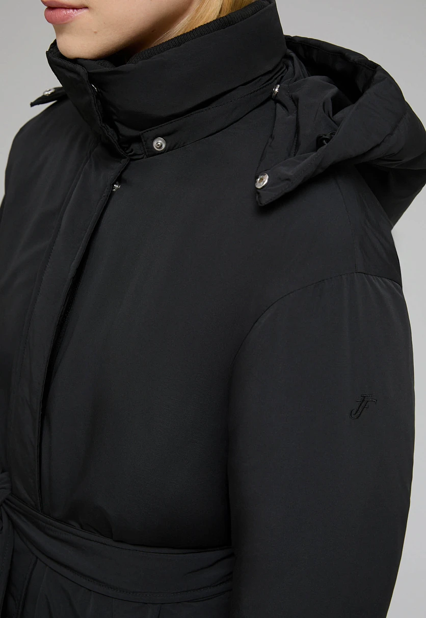 Пуховое пальто с поясом и капюшоном, Модель FWE11003, Фото №5