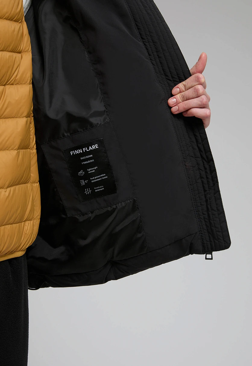 Пуховик с воротником-стойкой и съемным капюшоном, Модель FWE11057, Фото №5