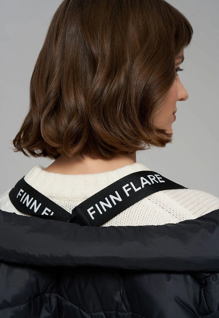 Пуховое полупальто с поясом приталенного силуэта, Модель FWE11086, Фото №11