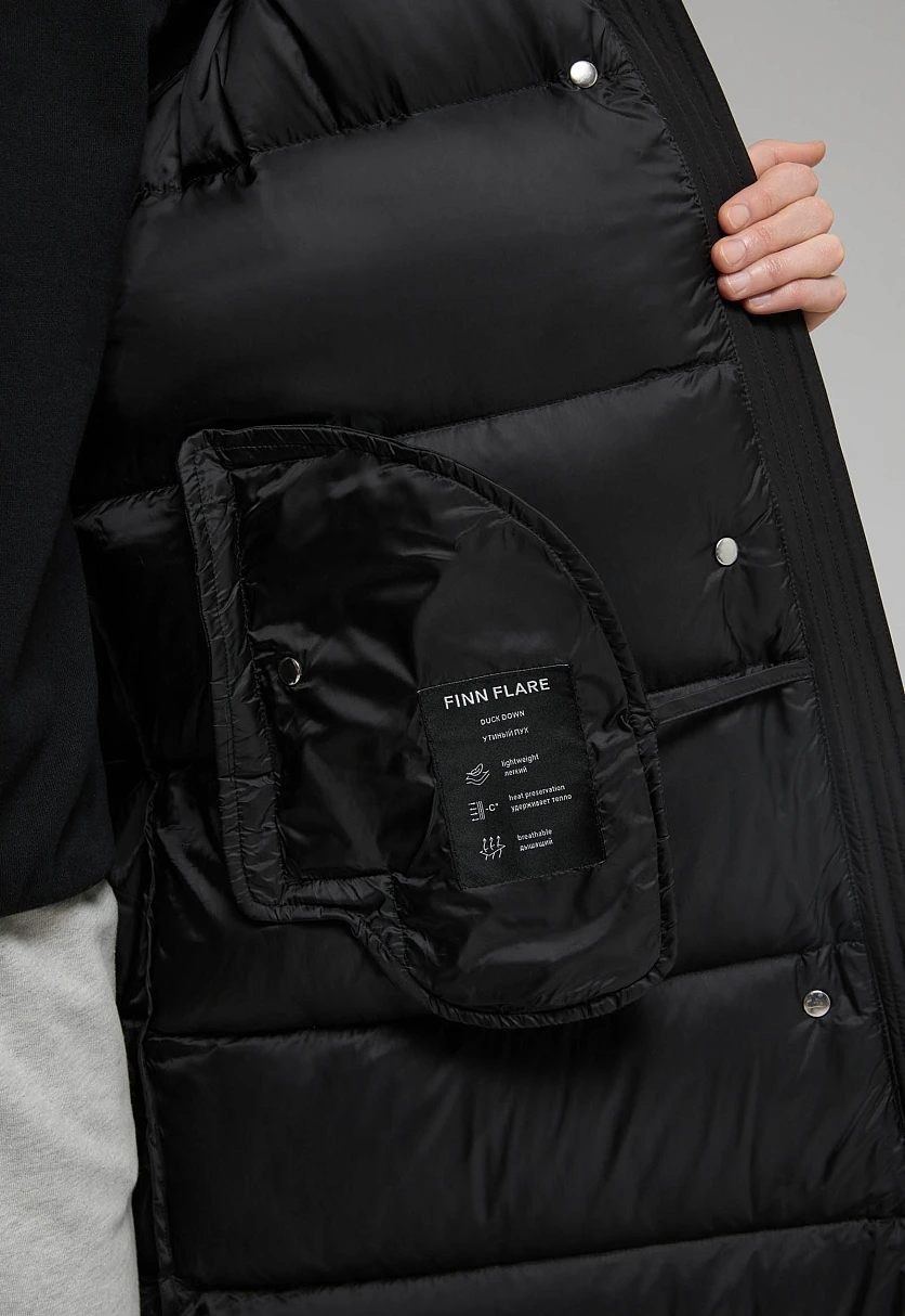 Пуховое пальто прямого силуэта, Модель FWE11093, Фото №8