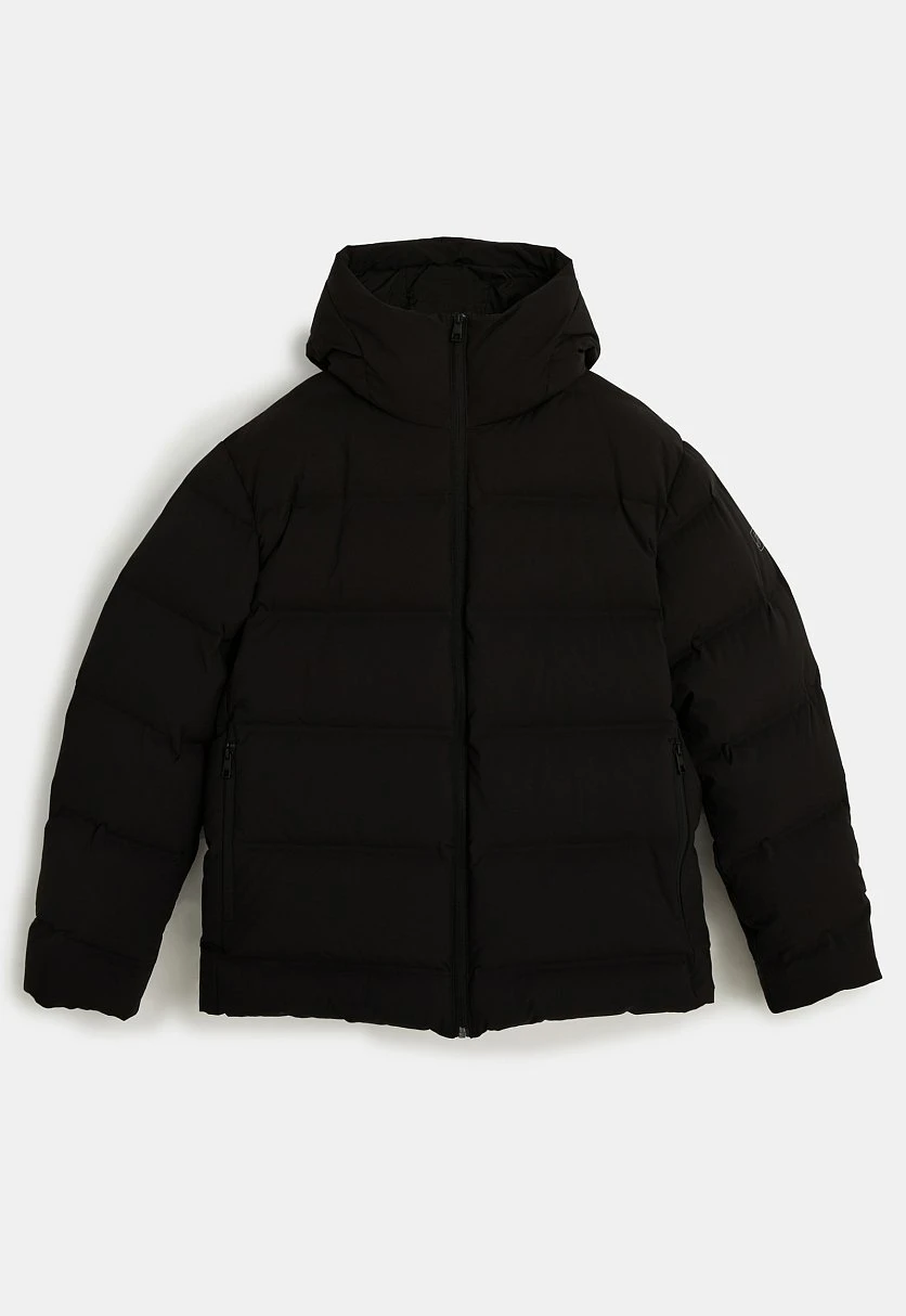 Пуховик с воротником-стойкой и капюшоном Черный FWE21000Купить в интернет-магазине FINN FLARE, предосмотр фото №9 Пуховик с воротником-стойкой и капюшоном, Модель FWE21000, Фото №9