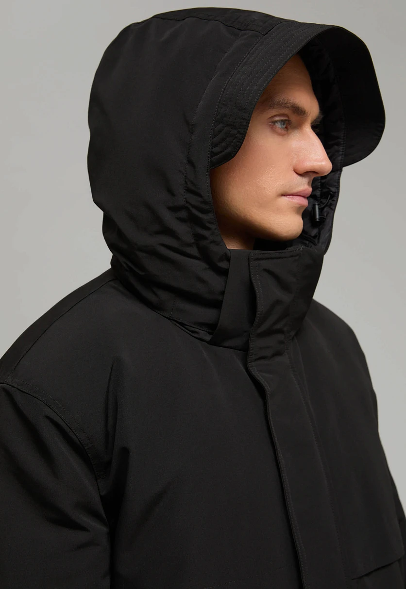 Утепленное пальто со съемным капюшоном Черный FWE21007Купить в интернет-магазине FINN FLARE, предосмотр фото №7 Утепленное пальто со съемным капюшоном, Модель FWE21007, Фото №7