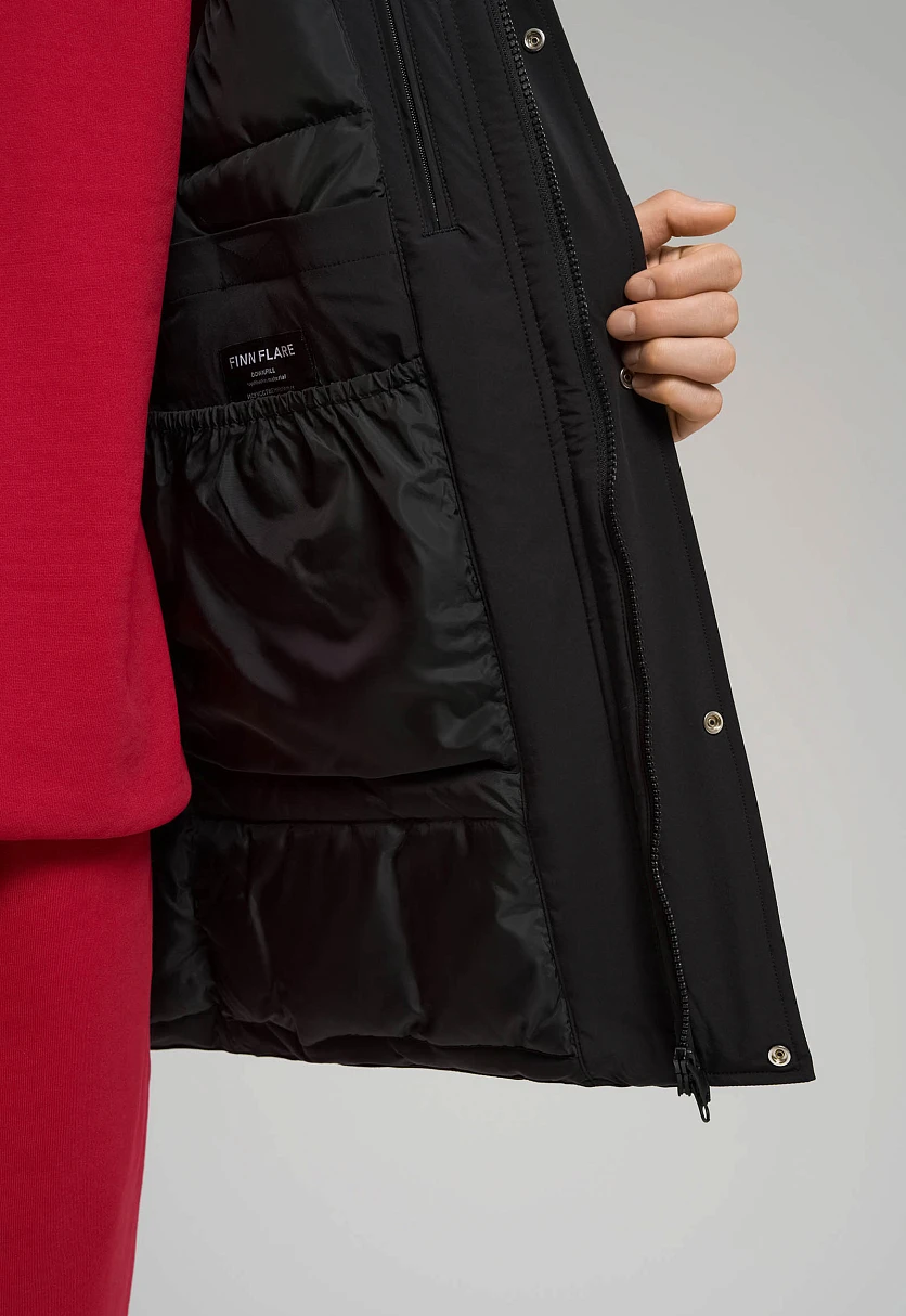 Утепленное полупальто с накладными карманами, Модель FWE21009, Фото №7