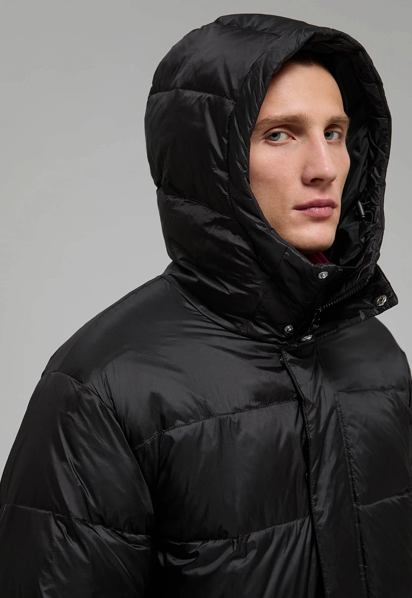 Пуховое полупальто с воротником-стойкой, Модель FWE21018, Фото №7