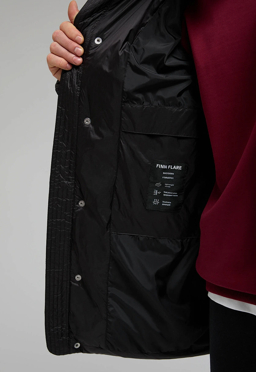 Пуховое полупальто с воротником-стойкой, Модель FWE21018, Фото №5