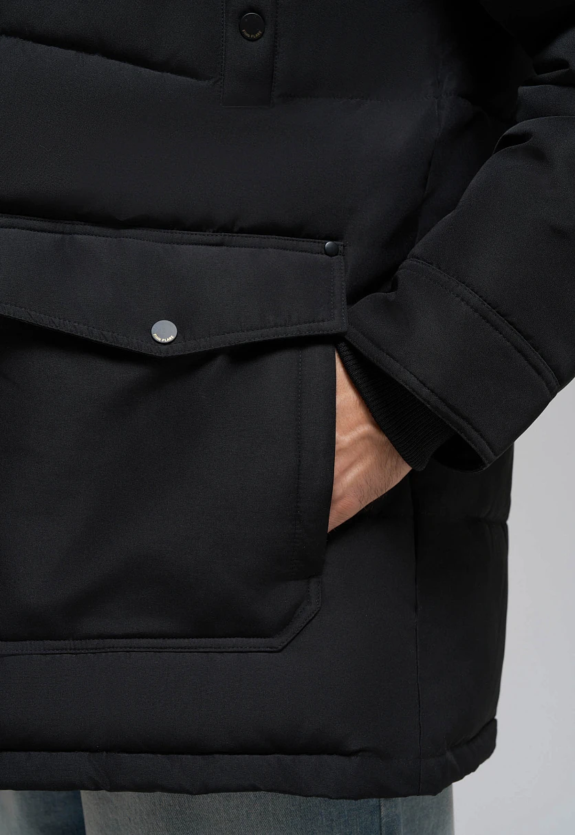 Утепленное полупальто с накладными карманами и капюшоном, Модель FWE21037, Фото №5