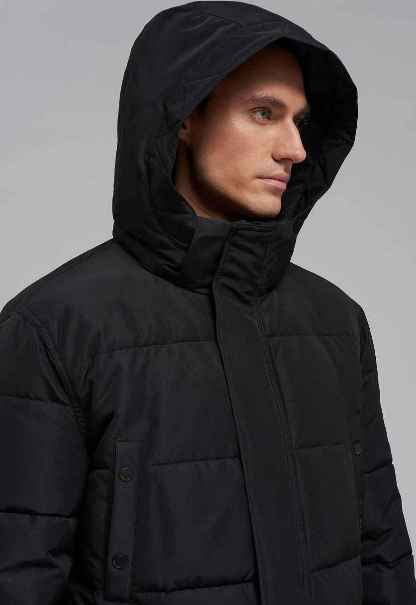 Утепленное полупальто с накладными карманами и капюшоном, Модель FWE21037, Фото №7