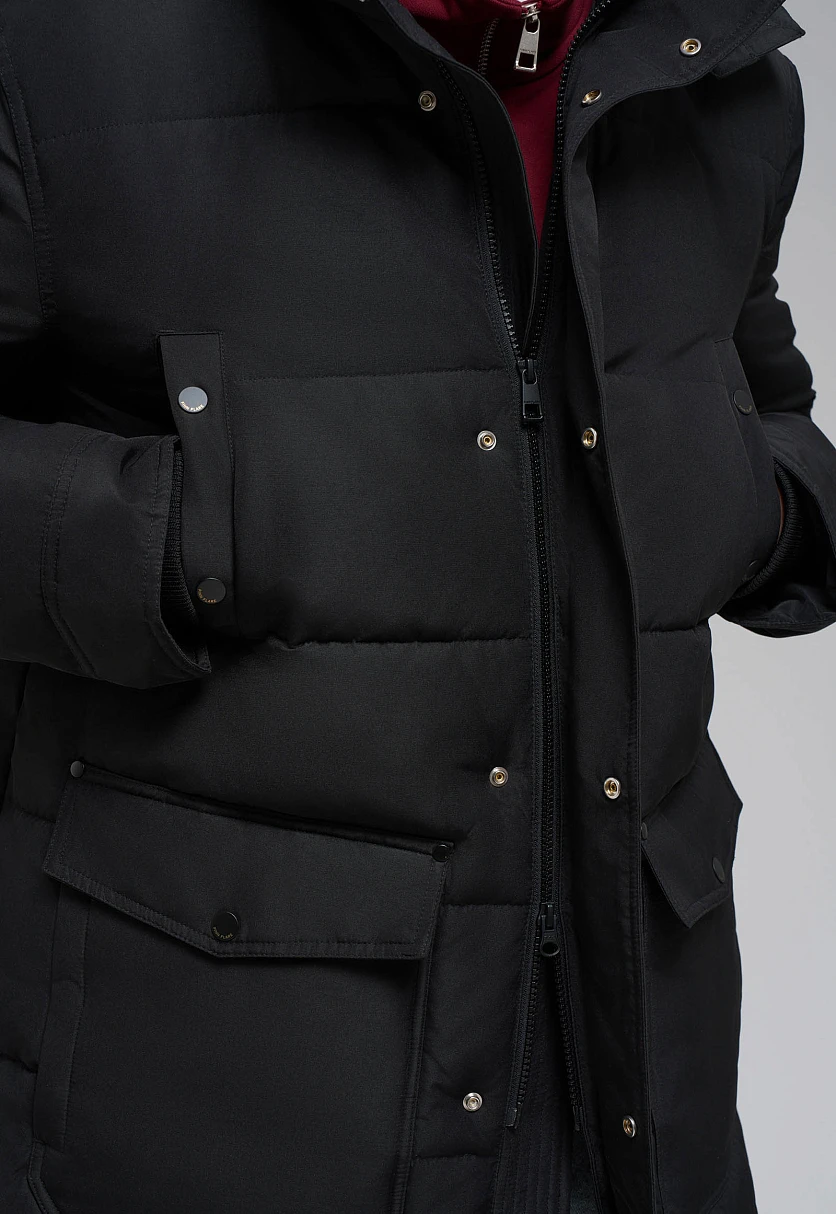 Утепленное полупальто с накладными карманами и капюшоном, Модель FWE21037, Фото №8