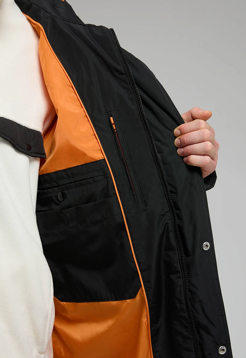 Пуховое пальто с накладными карманами Черный FWE21039Купить в интернет-магазине FINN FLARE, предосмотр фото №5 Пуховое пальто с накладными карманами, Модель FWE21039, Фото №5