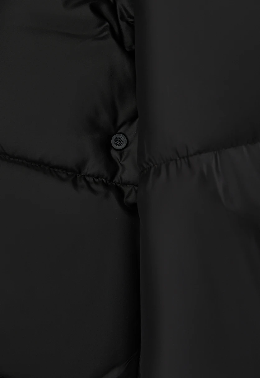 Пуховое полупальто с накладными карманами и капюшоном Черный FWE21046Купить в интернет-магазине FINN FLARE, предосмотр фото №7 Пуховое полупальто с накладными карманами и капюшоном, Модель FWE21046, Фото №7