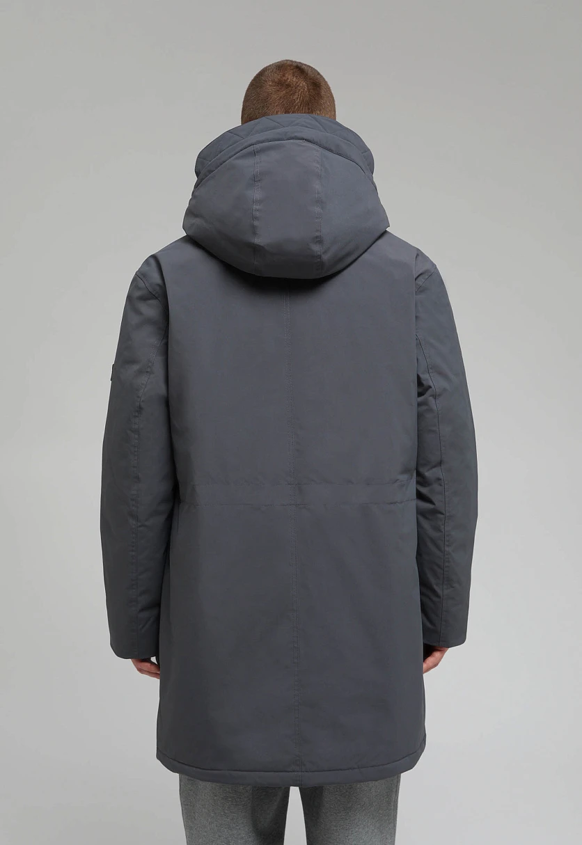 Пуховое пальто с накладными карманами Темно-Серый FWE21020Купить в интернет-магазине FINN FLARE, предосмотр фото №10 Пуховое пальто с накладными карманами, Модель FWE21020, Фото №10